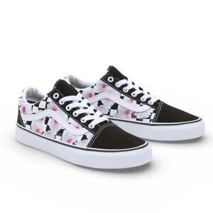 VANS Black and White Hibiscus Check Old Skool Sneakers 6.5 M / 8 Women’s